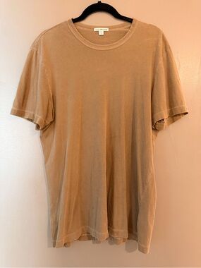 James Perse Short Sleeve Crew Tee in Tan Brown